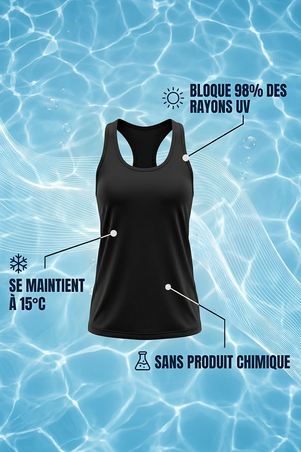 FEMME DÉBARDEUR BLEU TURQUOISE