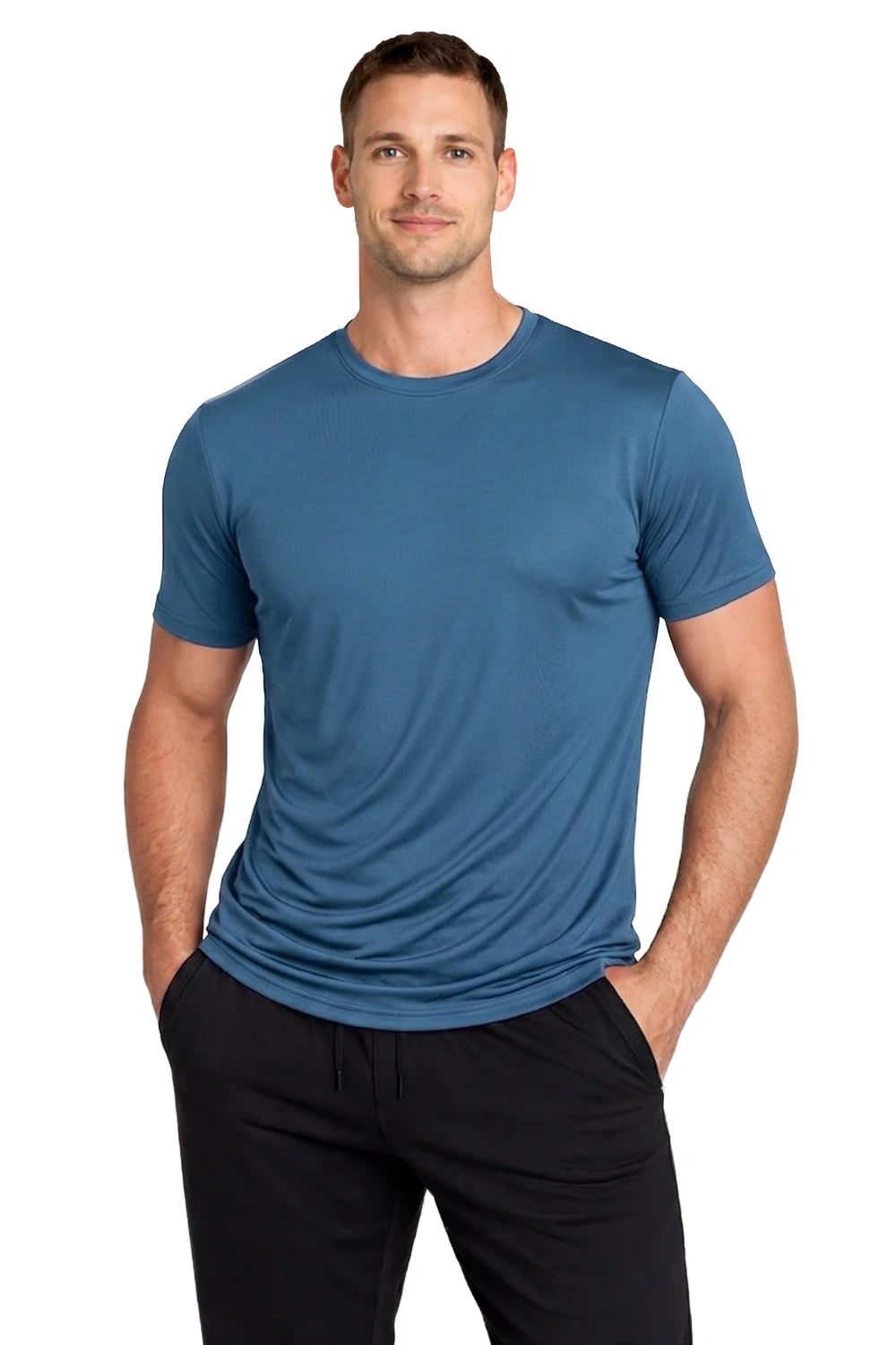 HOMME T-SHIRT CLASSIQUE GRIS BLEUTÉ