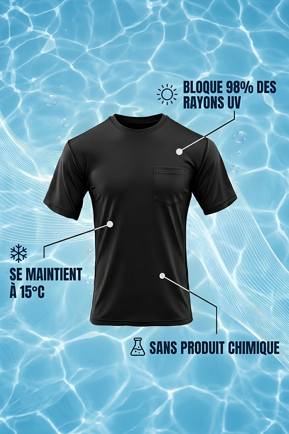 HOMME T-SHIRT AVEC POCHE GRIS BLEUTÉ