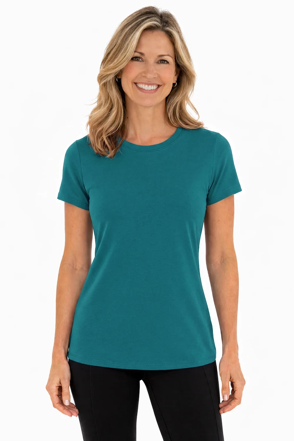 FEMME T-SHIRT CLASSIQUE VERT-BLEU