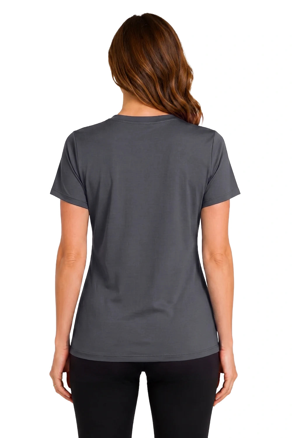 FEMME T-SHIRT COL-V GRIS