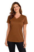 FEMME T-SHIRT COL-V MARRON