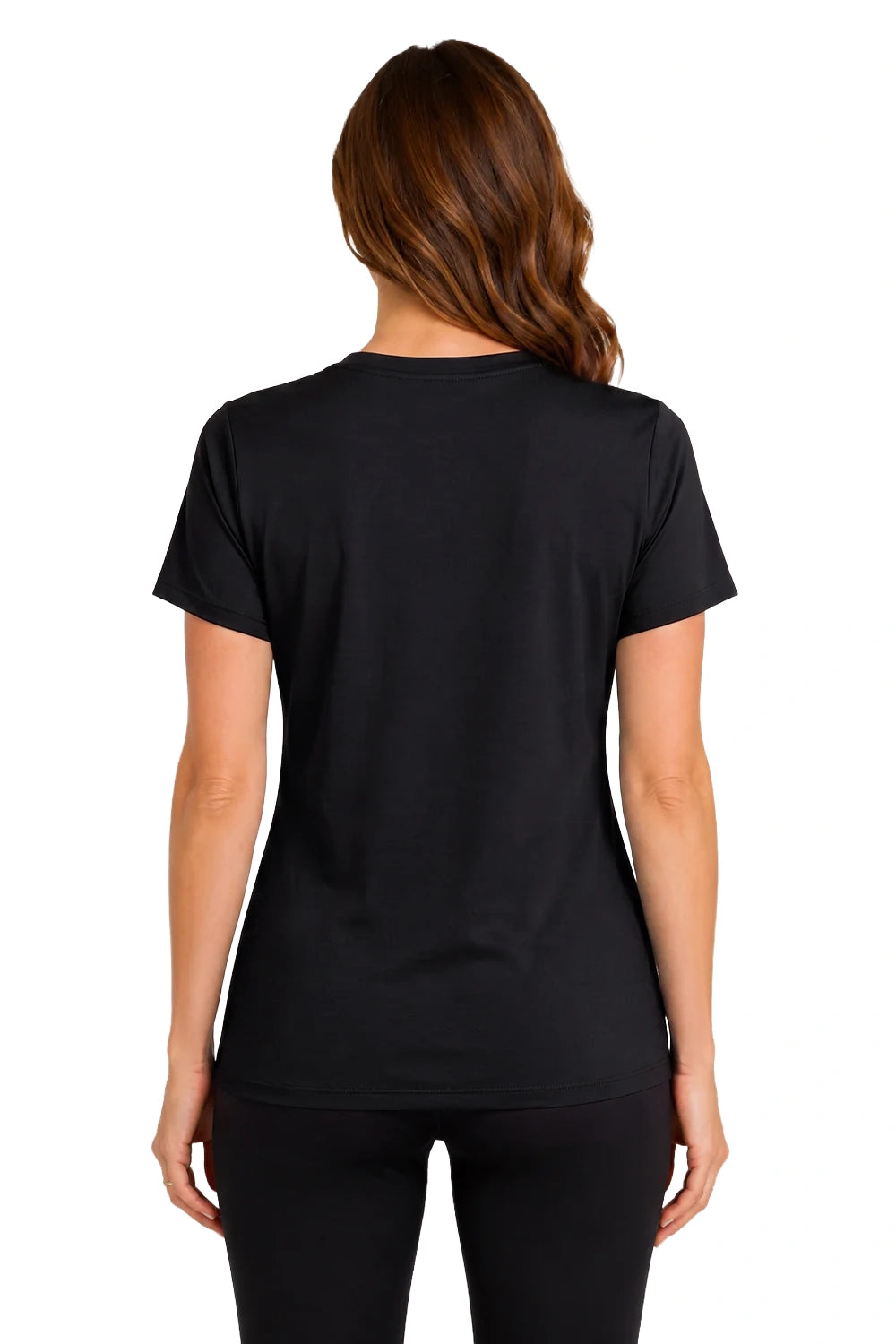 FEMME T-SHIRT COL-V NOIR