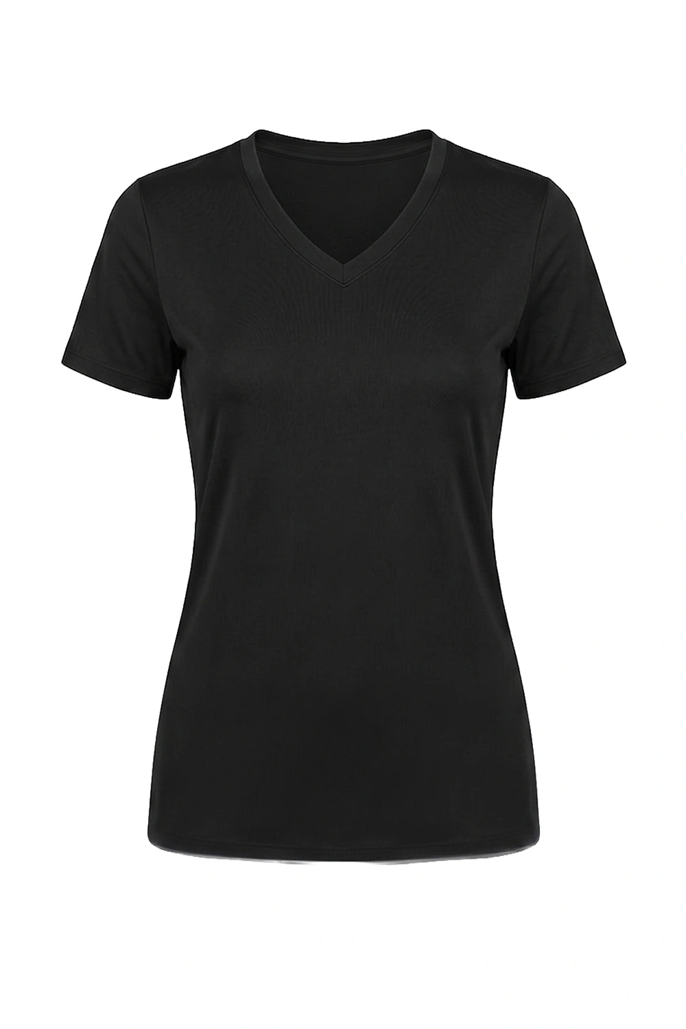 FEMME T-SHIRT COL-V NOIR