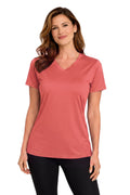 FEMME T-SHIRT COL-V ROSE
