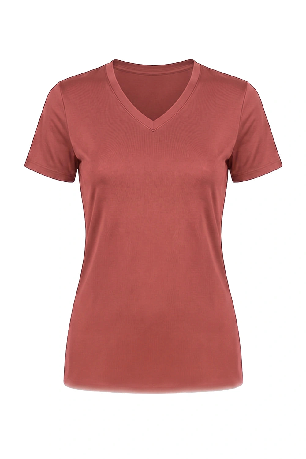 FEMME T-SHIRT COL-V ROSE