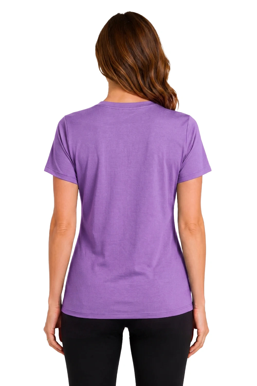 FEMME T-SHIRT COL-V VIOLET