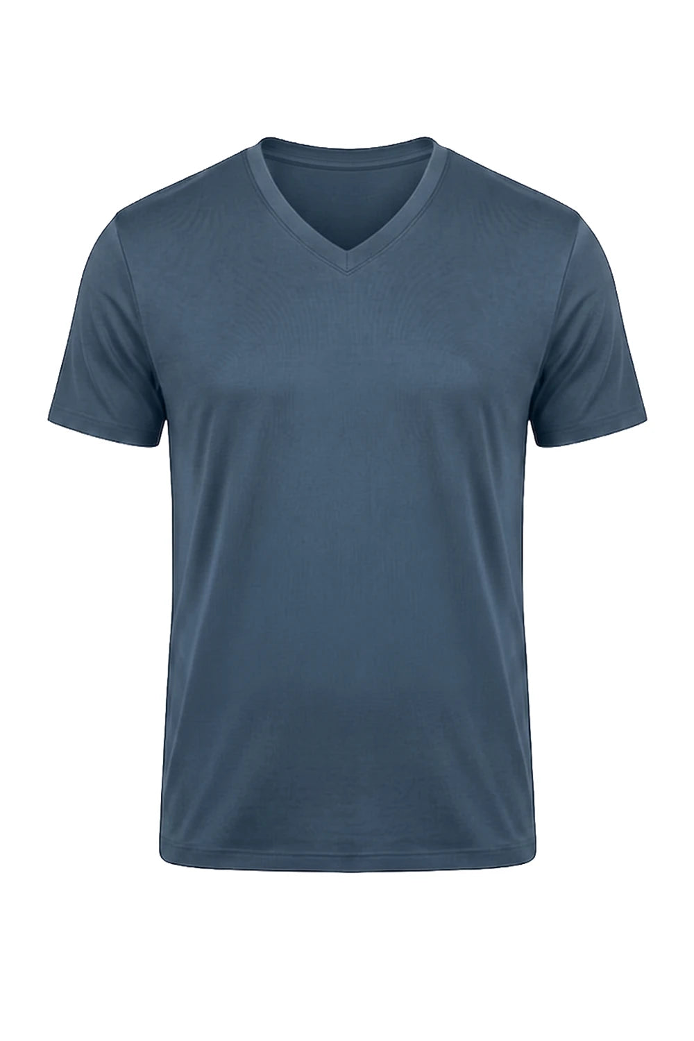 HOMME T-SHIRT COL-V GRIS BLEUTÉ