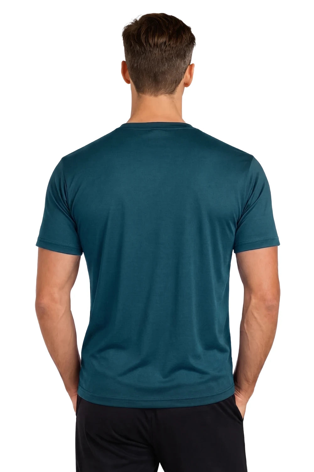 HOMME T-SHIRT COL-V BLEU CANARD