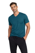 HOMME T-SHIRT COL-V BLEU CANARD