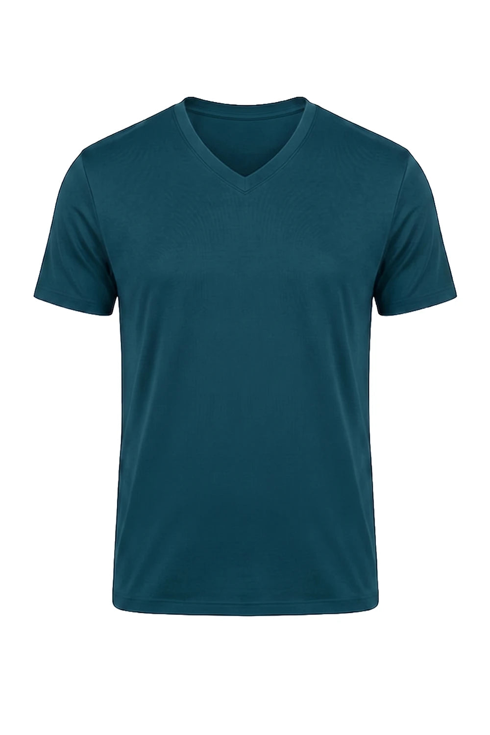 HOMME T-SHIRT COL-V BLEU CANARD