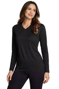 FEMME MANCHES LONGUES T-SHIRT COL-V NOIR