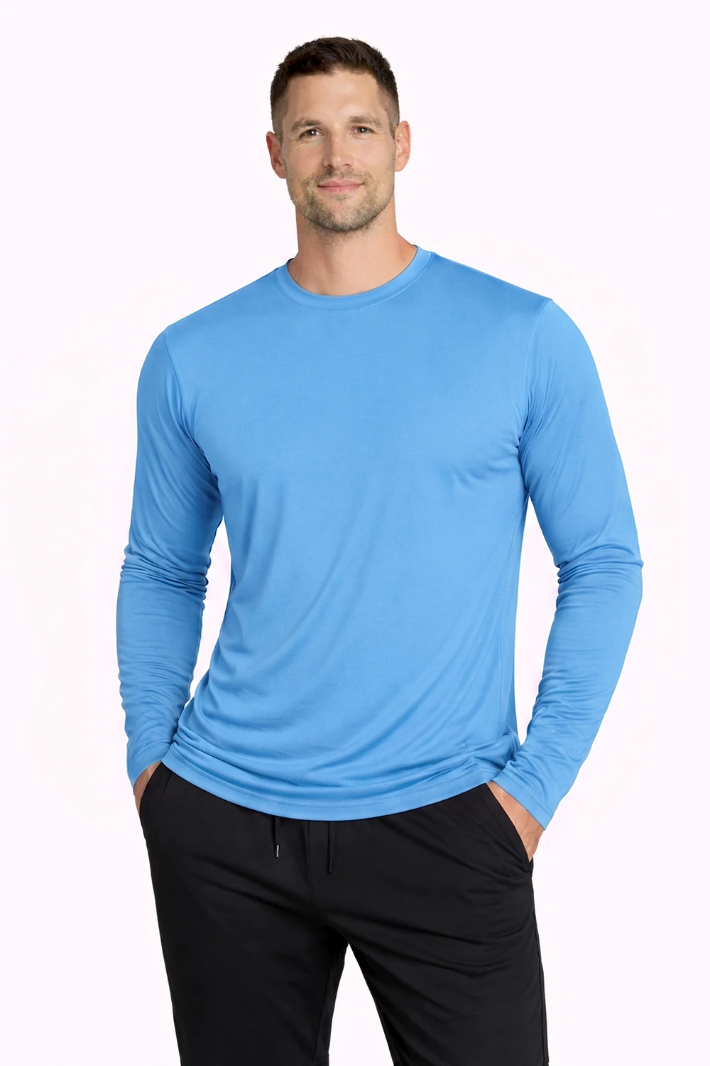 HOMME T-SHIRT MANCHES LONGUES BLEU