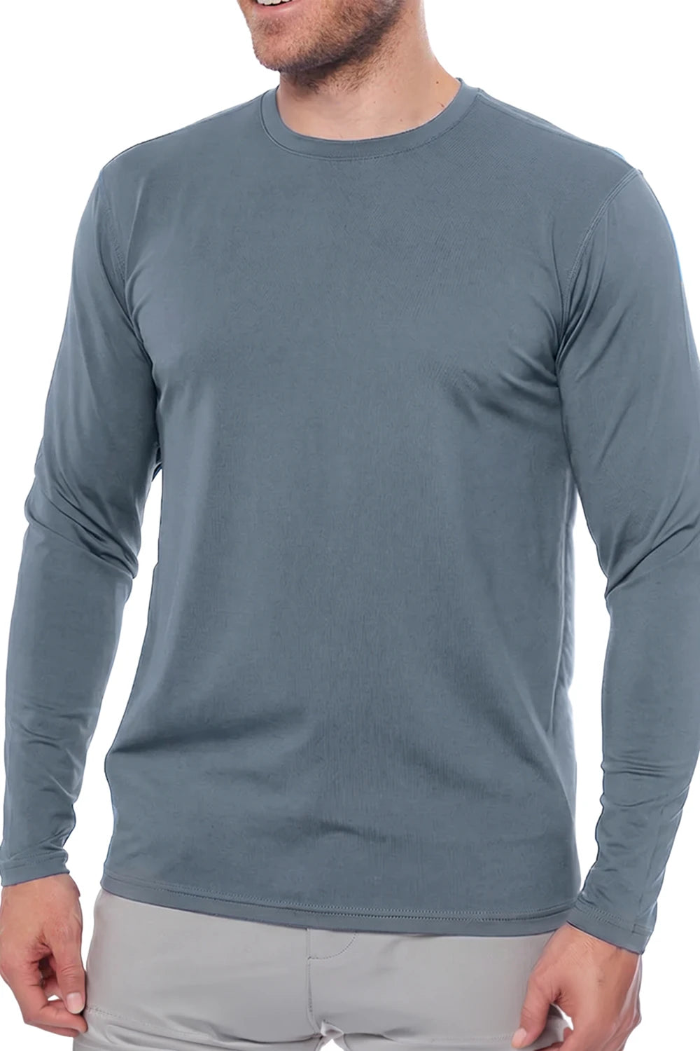 HOMME T-SHIRT MANCHES LONGUES GRIS BLEUTÉ