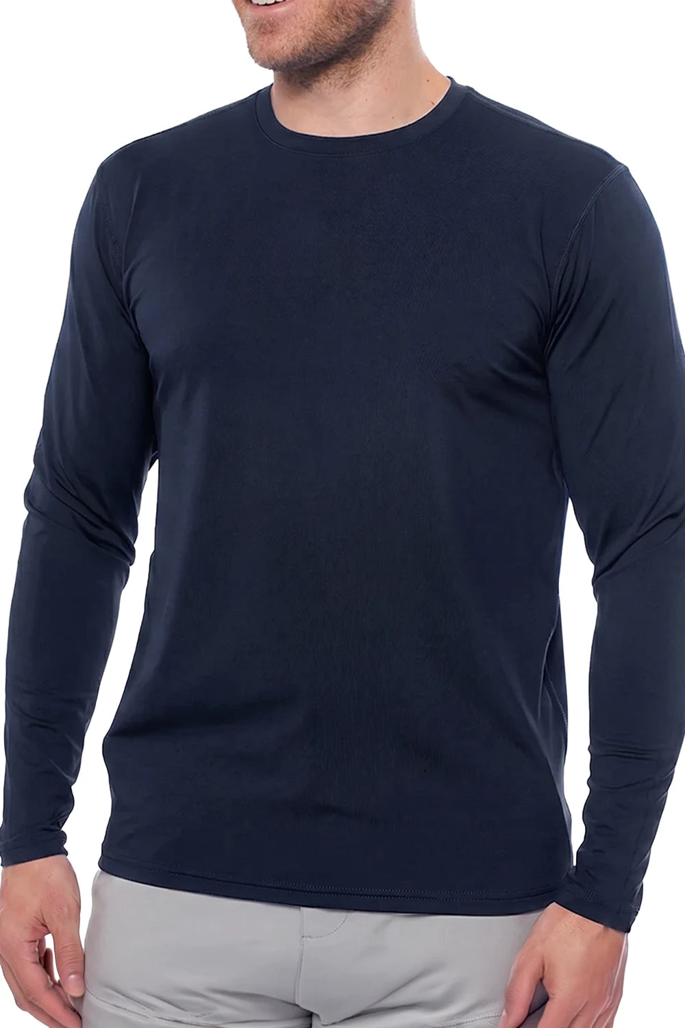 HOMME T-SHIRT MANCHES LONGUES BLEU MARINE