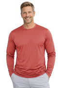 HOMME T-SHIRT MANCHES LONGUES ROUGE CORAIL