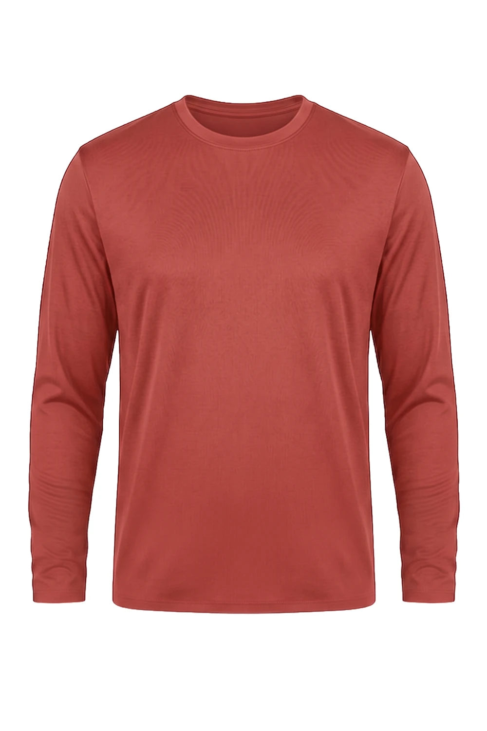 HOMME T-SHIRT MANCHES LONGUES ROUGE CORAIL