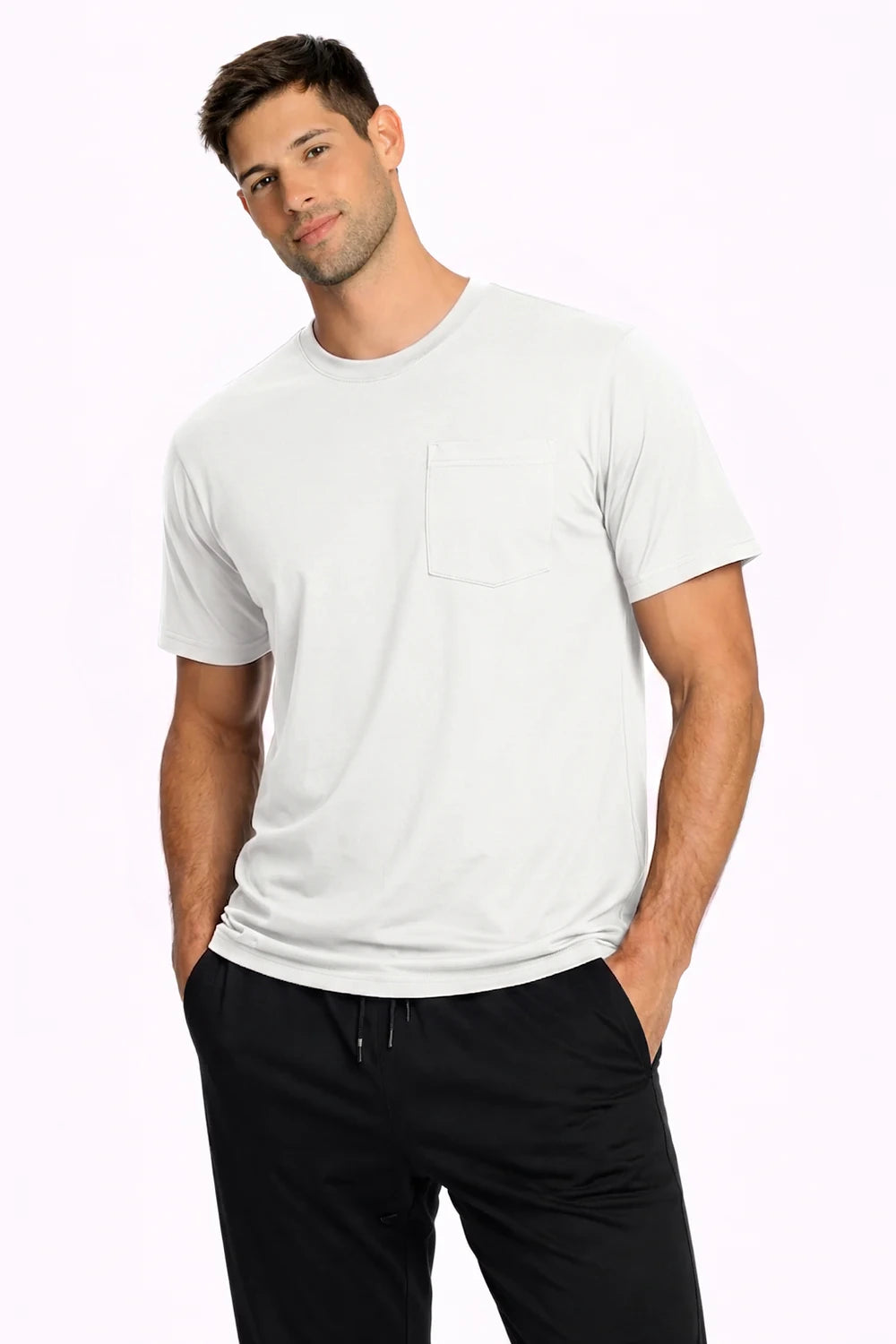 HOMME T-SHIRT AVEC POCHE BLANC