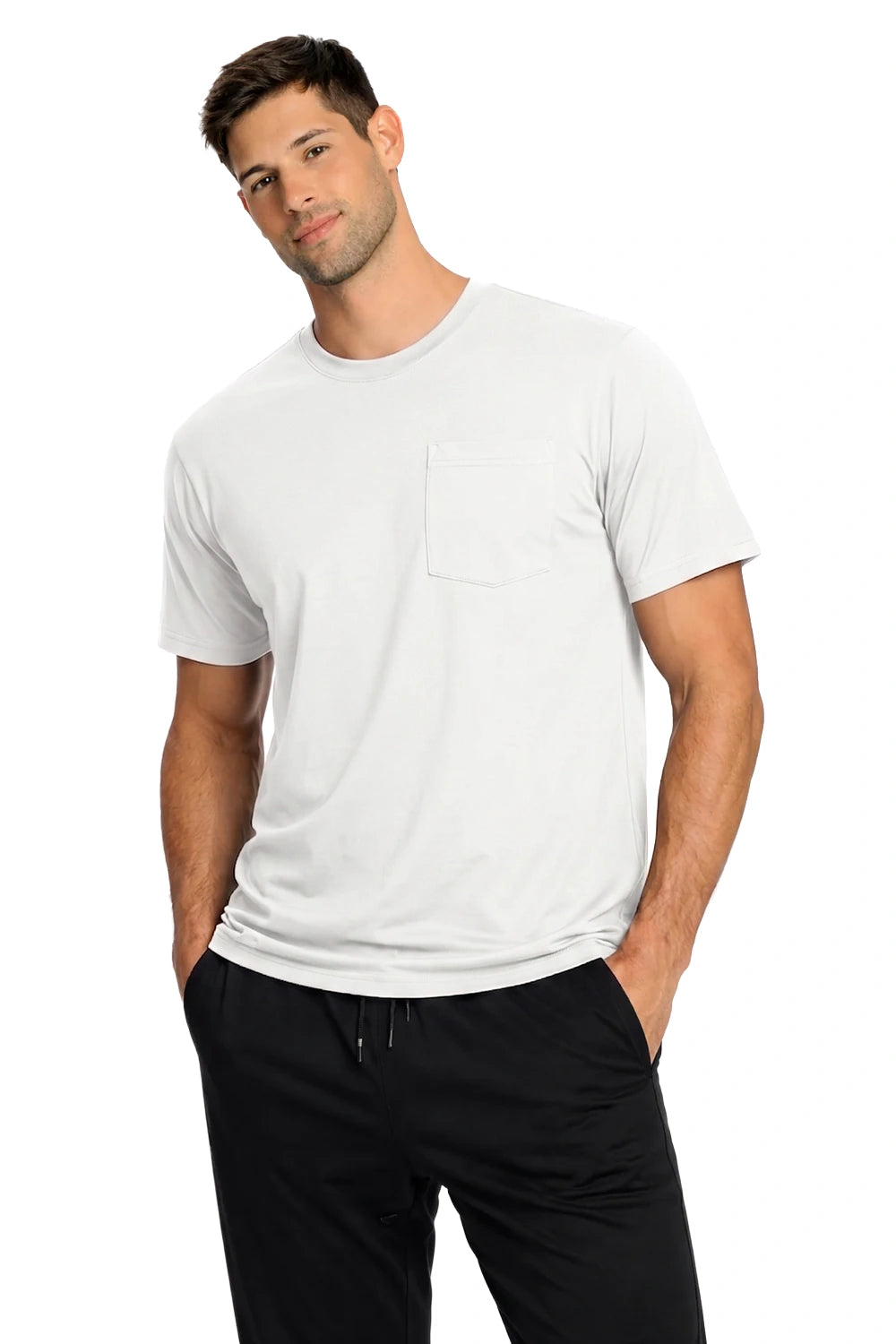 HOMME T-SHIRT AVEC POCHE BLANC