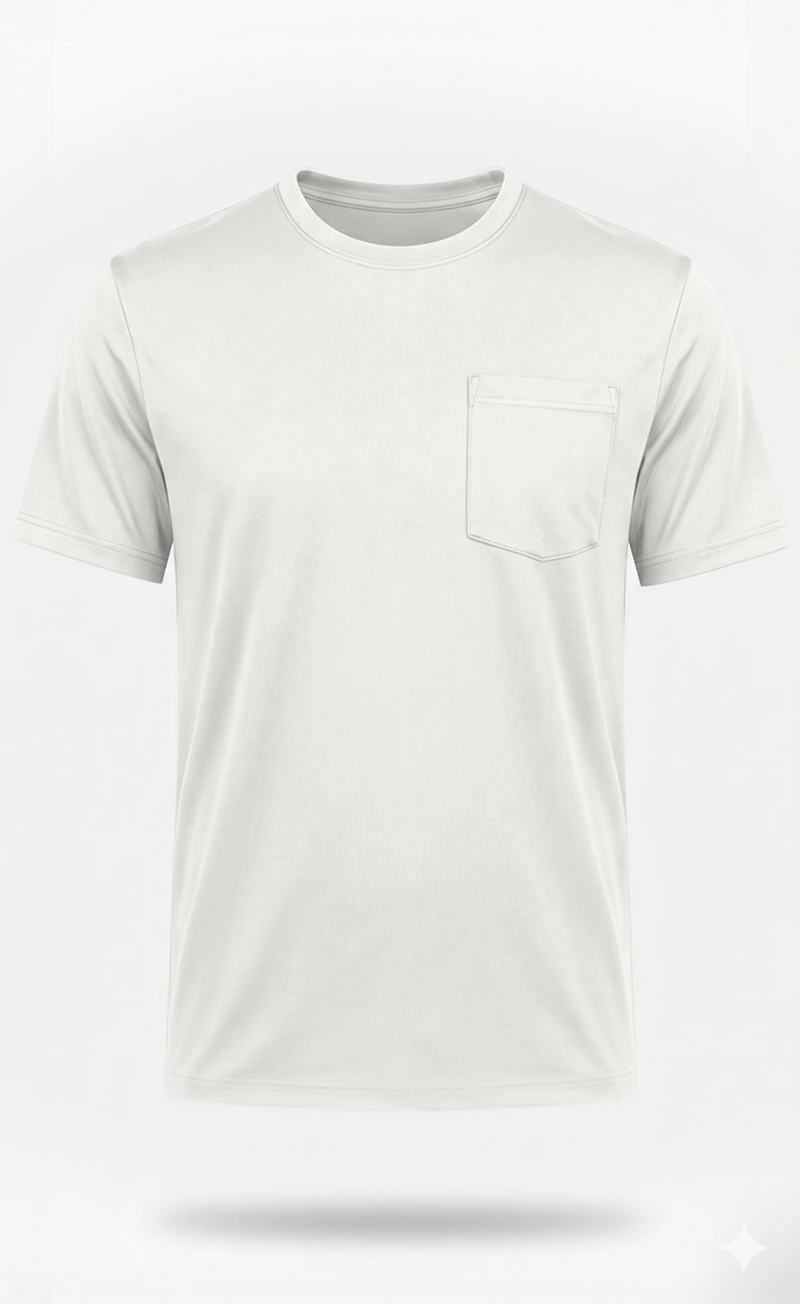 HOMME T-SHIRT AVEC POCHE BLANC