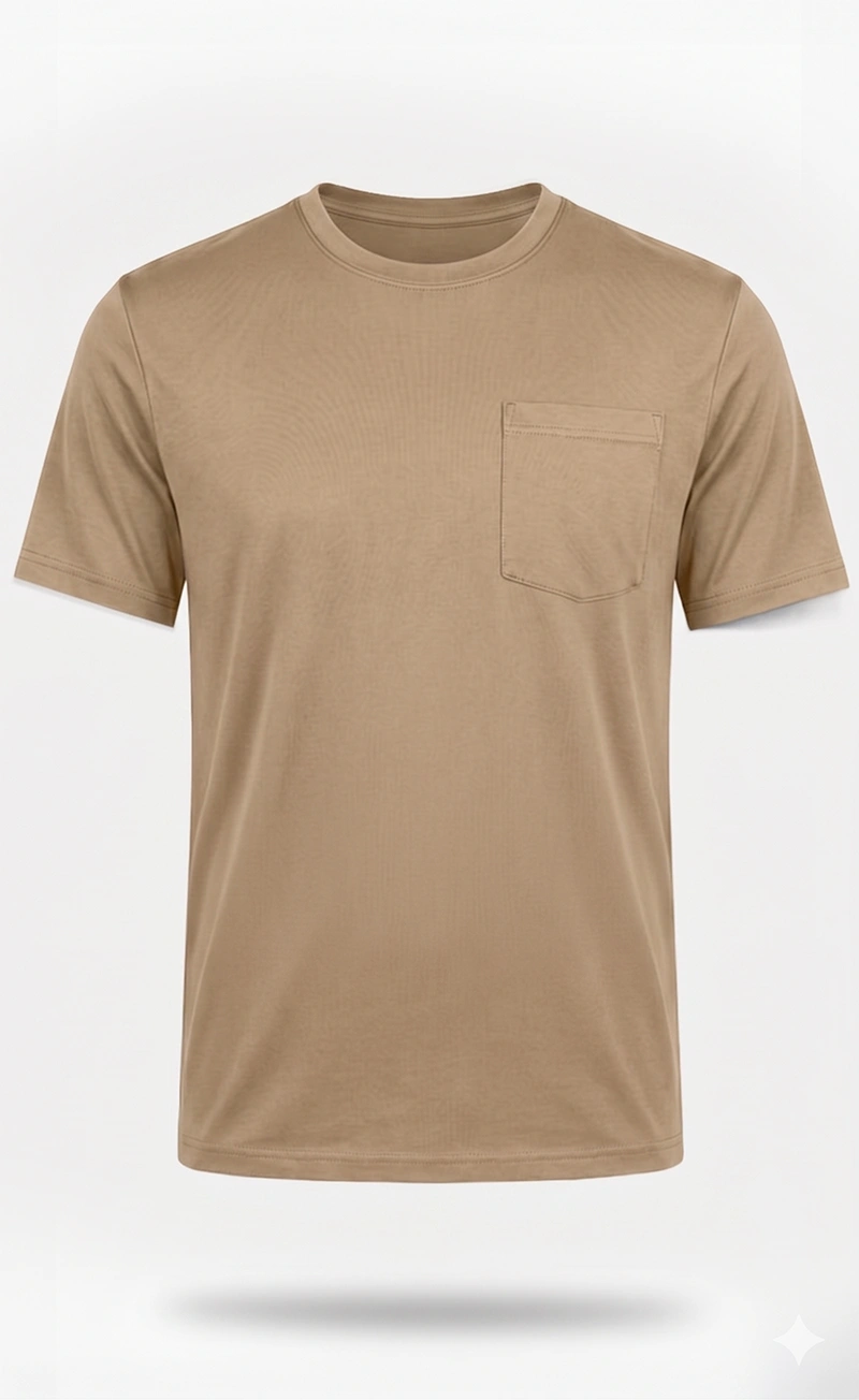 HOMME T-SHIRT AVEC POCHE JAUNE SABLE